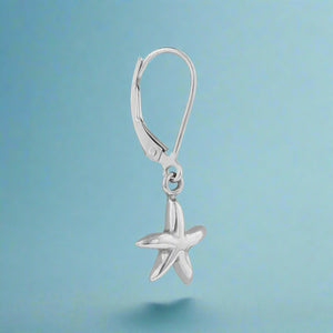 Starfish Dangle Earrings in 14K White Gold