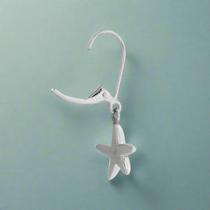 Starfish Dangle Earrings in 14K White Gold