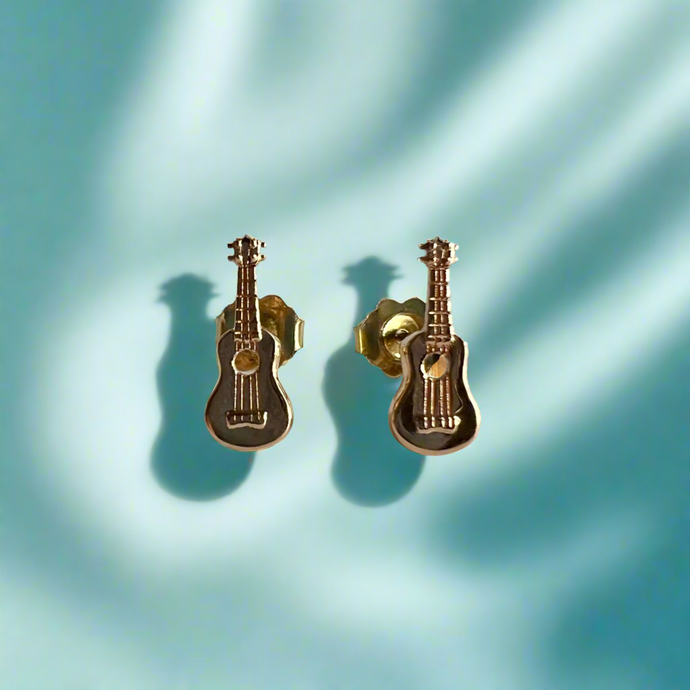 Mini Ukulele Earrings w/Post