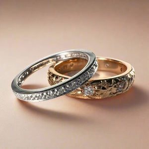 Hawaiian Gold Rings with Diamonds