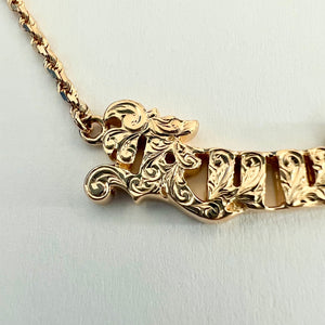 Old English "Kuuipo" Necklace in 14K Yellow Gold