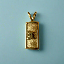 Load image into Gallery viewer, 8mm x 5/8&quot; Raised Initial &quot;K&quot; Pendants in 18K Yellow Gold
