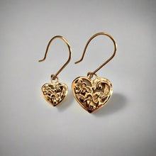 Load image into Gallery viewer, Small and Large Filigree Heart Earrings
