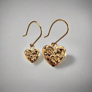 Small and Large Filigree Heart Earrings