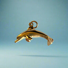 Load image into Gallery viewer, Large Hawaiian Dolphin Pendant in 14K Yellow Gold
