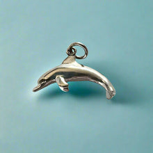 Load image into Gallery viewer, Large Hawaiian Dolphin Pendant in 14K White Gold
