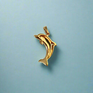 Hawaiian Dolphin Pendant in 14K Yellow Gold