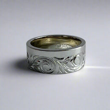 Load image into Gallery viewer, Alu Like 8mm Old English Ring in 14K White Gold
