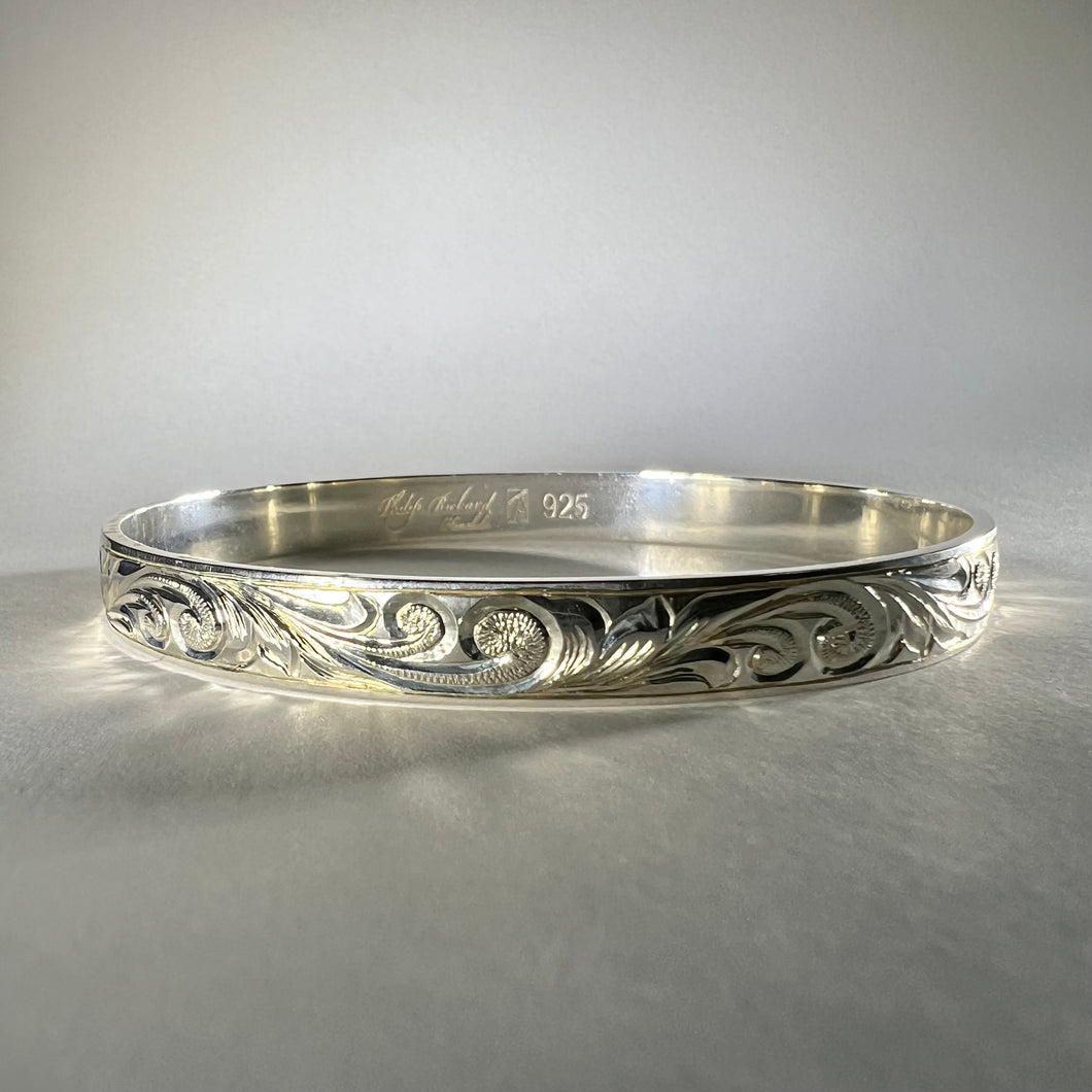 Hawaiian 8mm Old English Sterling Silver Bracelet