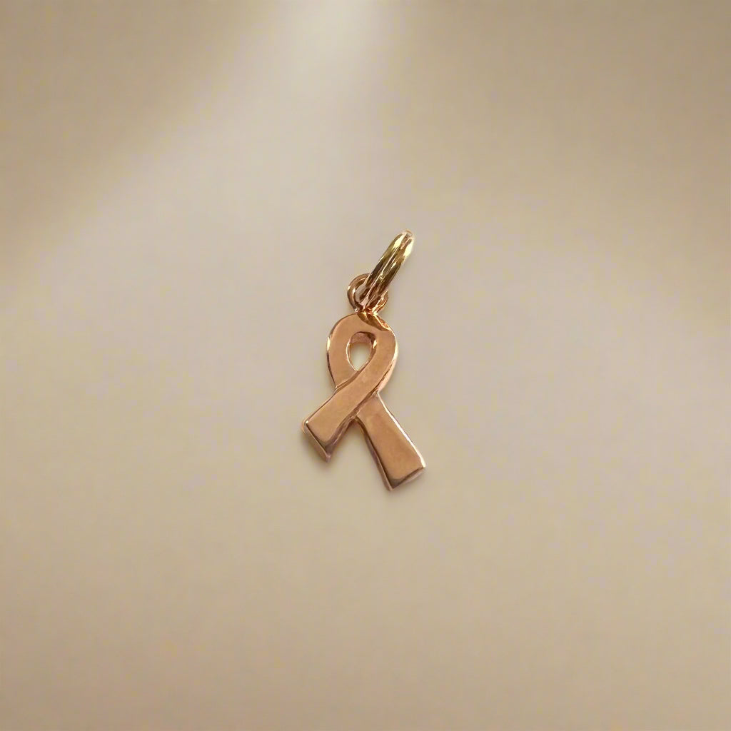 Pink Ribbon Charm in 14K Pink Gold