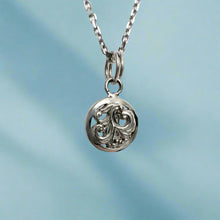 Load image into Gallery viewer, Round Old English Filigree Charm in 14K White Gold
