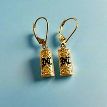 Load image into Gallery viewer, 6mm Initial &quot;N&quot; Lever Back Earrings in 14K Yellow Gold
