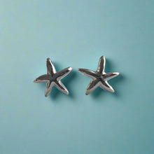 Load image into Gallery viewer, Starfish Earrings with Post in 14K White Gold
