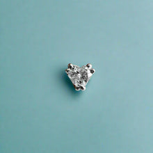 Load image into Gallery viewer, Stud Earrings with Heart Shaped Diamonds in 14K White Gold
