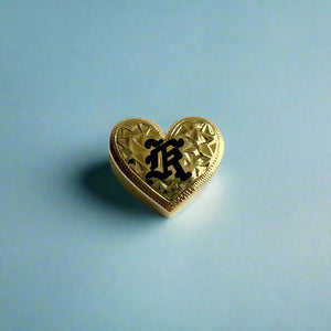 Slider Heart Pendant with  initial "K" in 14K or Gold