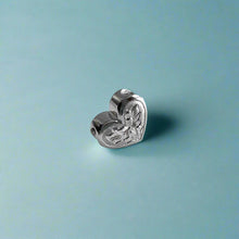 Load image into Gallery viewer, Small Slider Heart Pendant w/ Hibiscus &amp; Leaves in 14K White Gold
