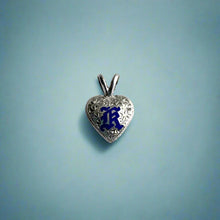 Load image into Gallery viewer, Puff Heart Pendant with Initial &quot;K&quot; in 14K Gold 
