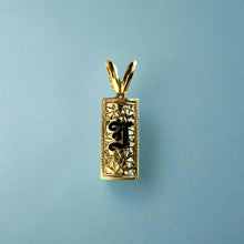 Load image into Gallery viewer, 6mm x 1/2&quot; Enamel Initial I Pendant in 14K Yellow Gold
