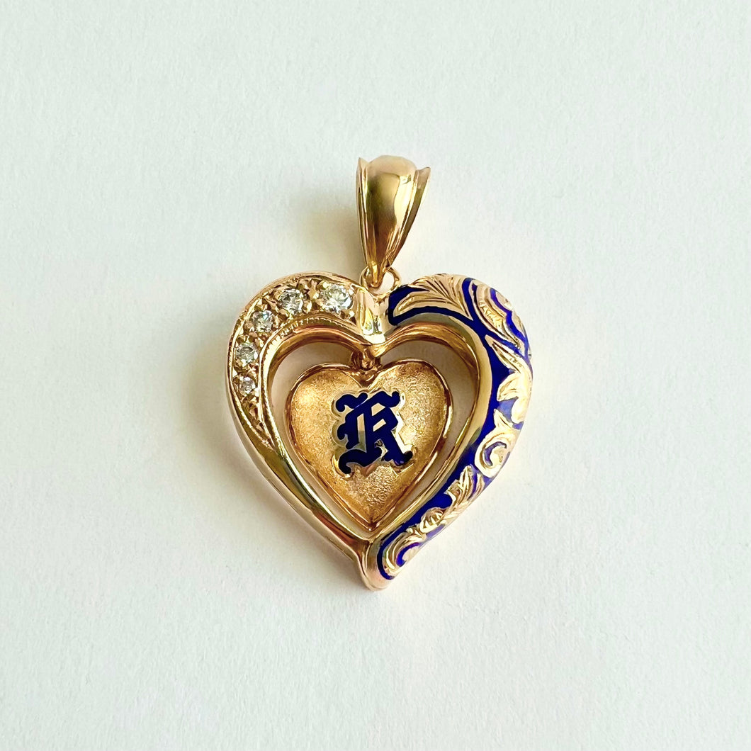 Ali'i Hawaiian Heart Pendant 