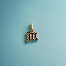 Load image into Gallery viewer, Hawaiian Small Enamel Letter Initial M Pendants in 14K Yellow Gold
