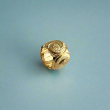 Load image into Gallery viewer, Medium Scalloped Initial &quot;A&quot; Bead Pendant in 14K Yellow Gold
