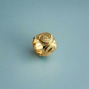 Medium Scalloped Initial "A" Bead Pendant in 14K Yellow Gold