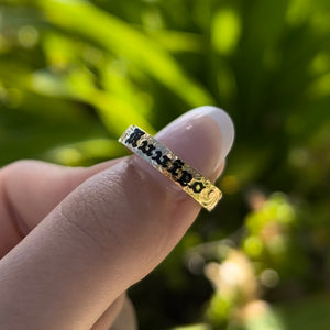 4mm Flat Enamel Kuuipo Ring with Design in 14 Gold