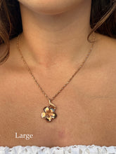 Load image into Gallery viewer, Hawaiian Plumeria w/ Leaf Pendant in 14K Gold [small, medium or large]
