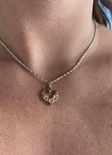 Load image into Gallery viewer, three plumeria heart pendant
