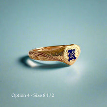 Load image into Gallery viewer, Heart Initial Hawaiian Ring in 14K Gold
