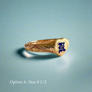 Heart Initial Hawaiian Ring in 14K Gold