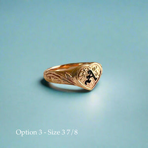 Heart Initial Hawaiian Ring in 14K Gold