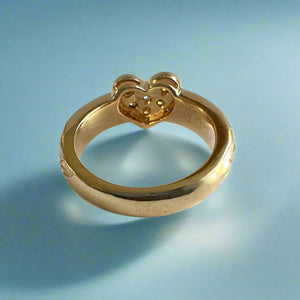 Valentine Diamond Heart Ring with Maile in 14K Yellow Gold