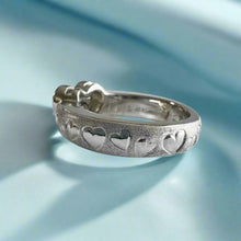 Load image into Gallery viewer, Valentine Diamond Hearts All Around Ring in 14K White Gold
