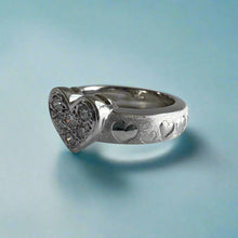 Load image into Gallery viewer, Valentine Diamond Hearts All Around Ring in 14K White Gold
