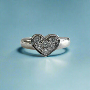 Valentine Diamond Heart Ring in 14K White Gold