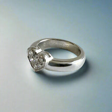 Load image into Gallery viewer, Valentine Diamond Heart Ring in 14K White Gold
