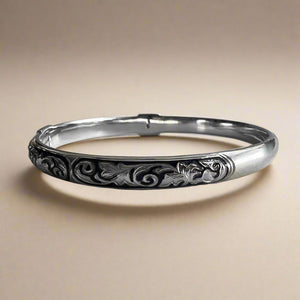 Ali'i 6mm Bangle Bracelet with Diamonds in 14K White Gold