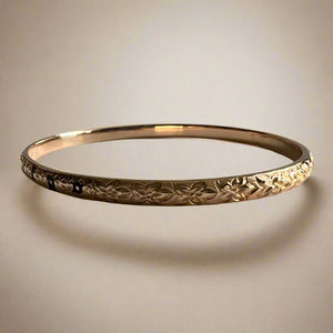 Hibiscus 4mm "Kuuipo" Bangle Bracelet in 18K Pink Gold