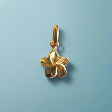 Load image into Gallery viewer, Single Small Plumeria Pendant in 14K Yellow Gold
