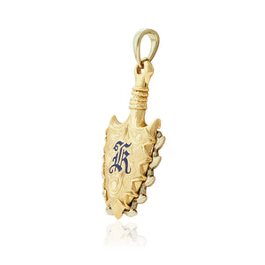 Two-tone Hawaiian Lei O Mano Pendant in 14K Gold