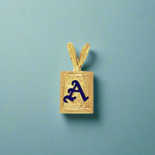 Load image into Gallery viewer, 8mm x 3/8&quot; Hawaiian Enamel Initial Pendant in 14K Yellow Gold
