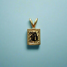 Load image into Gallery viewer, 8mm Enamel Initial B Pendant in 14K Gold
