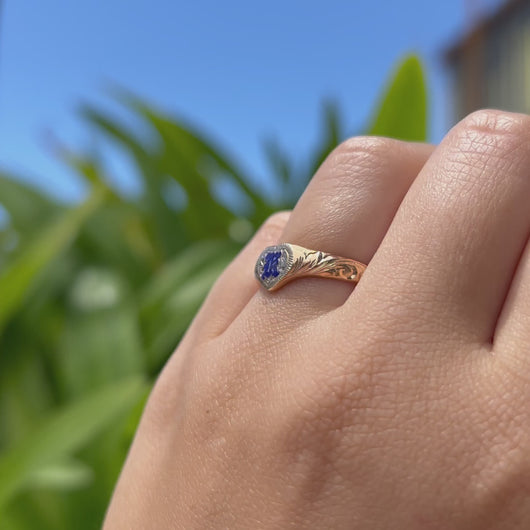 Heart Initial Hawaiian Ring in 14K Gold